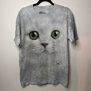 The Mountain Big Cat Face Tee Shirt 2011 Size Medium